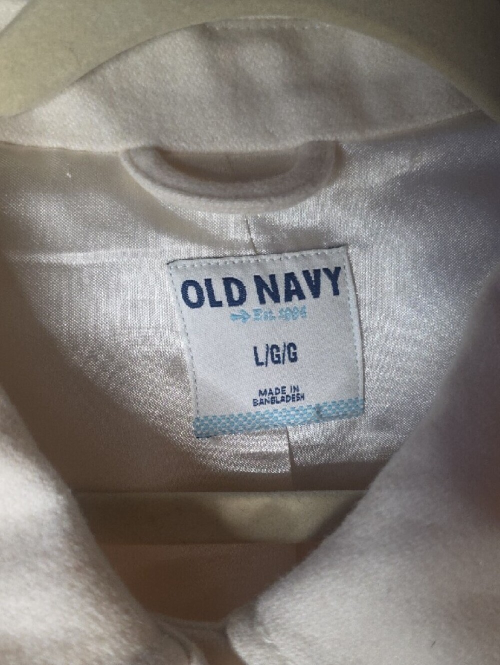 Old Navy Cream Single-Breasted Women's Pea Coat Size L - Picture 2 of 9